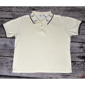 VTG 90s K.T. Golf Polo Embroidered Short Sleeve Yellow Women's Size Large